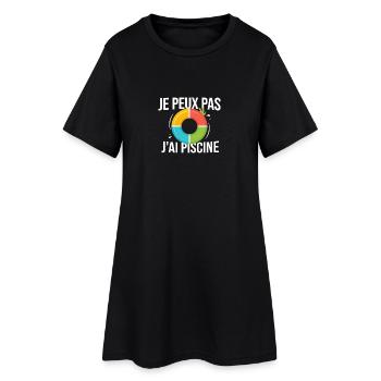 Je peux pas j’ai piscine - Robe T-shirt Femme - noir - Devant