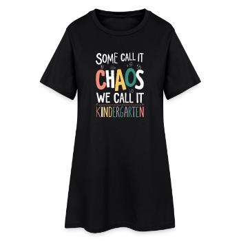 Le chaos rencontre la maternelle - Robe T-shirt Femme - noir - Devant