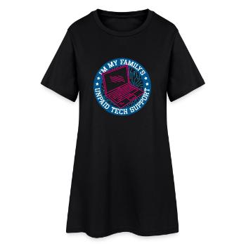 Ordinateur portable d’assistance technique familiale - Robe T-shirt Femme - noir - Devant