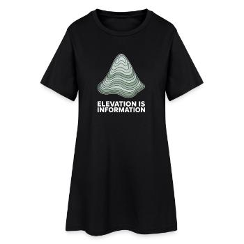 Elevation Is Information Topografische - Frauen T-Shirt-Kleid - Schwarz - Vorne