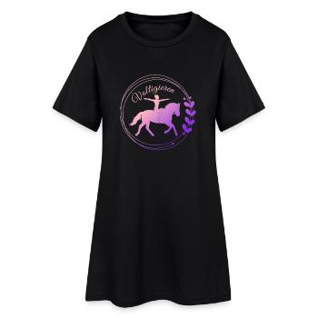 Voltigieren Grundsitz – Geschenk für Voltigierer - Frauen T-Shirt-Kleid - Schwarz - Vorne