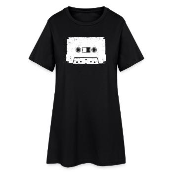 Kassette Vintage Retro Musik Icon Design - Frauen T-Shirt-Kleid - Schwarz - Vorne