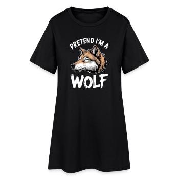Wolf Sprüche Wölfe Lustiges Wolf Geschenk - Frauen T-Shirt-Kleid - Schwarz - Vorne