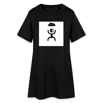 Silhouette nuage bras levés - Robe T-shirt Femme - noir - Devant