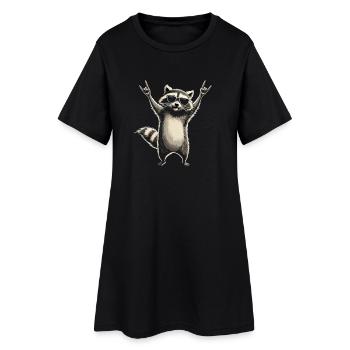 Raton laveur avec lunettes de soleil - Robe T-shirt Femme - noir - Devant