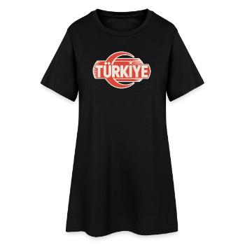 Turkey - Frauen T-Shirt-Kleid - Schwarz - Vorne