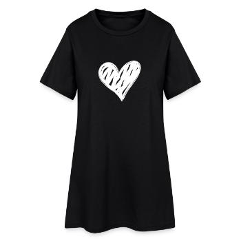 Cœur - Robe T-shirt Femme - noir - Devant