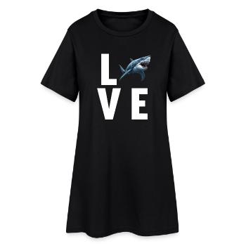 Grand requin blanc Grand requin blanc - Robe T-shirt Femme - noir - Devant
