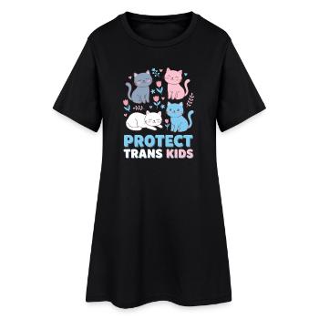 Pride Month LGBTQ - Protect Trans Kids - Women’s T-Shirt Dress - black - Front