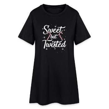Süßes, aber verdrehtes Weihnachten - Frauen T-Shirt-Kleid - Schwarz - Vorne