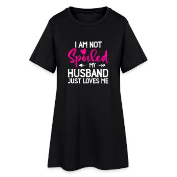 Verwöhnter Ehemann liebt mich - Frauen T-Shirt-Kleid - Schwarz - Vorne