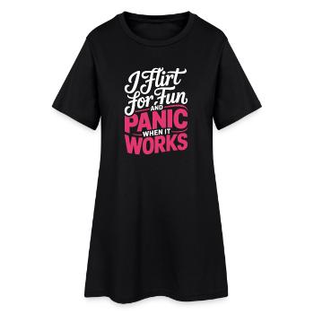 Je flirte pour le plaisir Rencontres Flirt Anmachspruch célibataire - Robe T-shirt Femme - noir - Devant