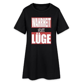 Wahrheit statt Lüge - Frauen T-Shirt-Kleid - Schwarz - Vorne