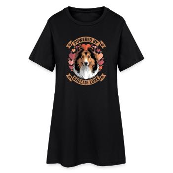 Chien Shetland Sheltie Race - Robe T-shirt Femme - noir - Devant