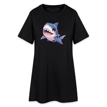 Requins Requin - Robe T-shirt Femme - noir - Devant