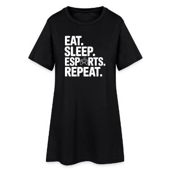 Mange. Dors. L’esport. Répétez. - Robe T-shirt Femme - noir - Devant