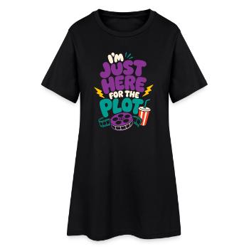 Juste ici pour l’intrigue - Robe T-shirt Femme - noir - Devant