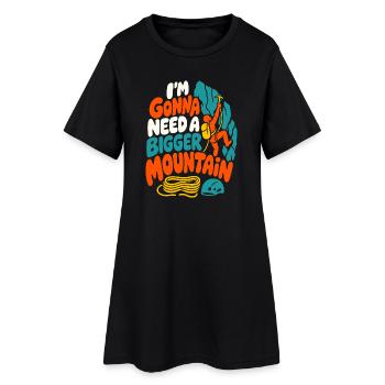 Größere Berge Meme-Kletterdesign - Frauen T-Shirt-Kleid - Schwarz - Vorne