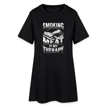 Fumer de la viande est ma thérapie - Robe T-shirt Femme - noir - Devant