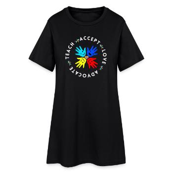 Don d’acceptation pour l’inclusion des enseignants en autisme - Robe T-shirt Femme - noir - Devant