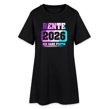 Rentner Rente 2026 - Frauen T-Shirt-Kleid - Schwarz - Vorne