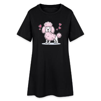 Caniche Rose (bande dessinée) - Robe T-shirt Femme - noir - Devant