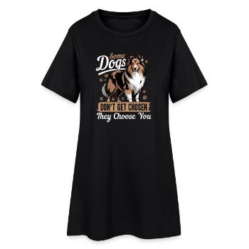 Chien Shetland Sheltie Race - Robe T-shirt Femme - noir - Devant