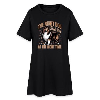 Chien Shetland Sheltie Race - Robe T-shirt Femme - noir - Devant