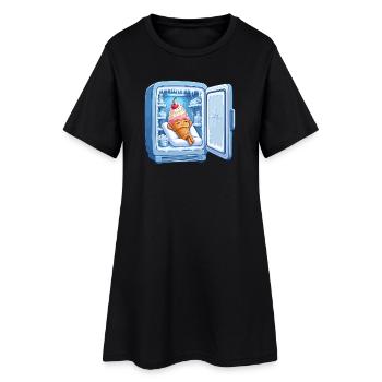 Héros câlin de la glace au réfrigérateur - Robe T-shirt Femme - noir - Devant