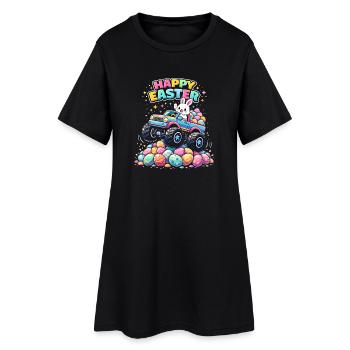 Fiesta du Monster Truck de Lapins de Pâques - Robe T-shirt Femme - noir - Devant
