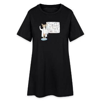 Lama as scientist explains connections - Women’s T-Shirt Dress - black - Front