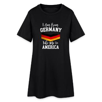 Je viens d’Allemagne, emmène-moi en Amérique - Robe T-shirt Femme - noir - Devant