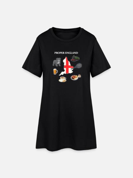 AURA ANGLAISE - Robe T-shirt Femme - noir