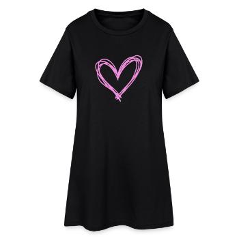 Heart - Women’s T-Shirt Dress - black - Front