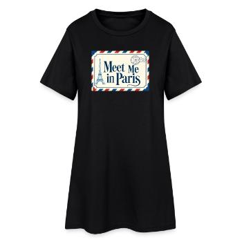 Meet Me in Paris Poster - Women’s T-Shirt Dress - black - Front