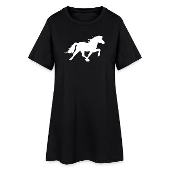 Cheval islandais sportif dans le pass de course - Robe T-shirt Femme - noir - Devant