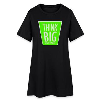 Pensez Grand, Commence, Petit, Motivation, Mentalité, Évolution. - Robe T-shirt Femme - noir - Devant
