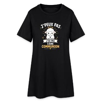 Premier Communion Agneau Céleste - Robe T-shirt Femme - noir - Devant