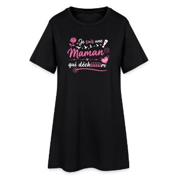 Maman qui déchiiiire - Robe T-shirt Femme - noir - Devant