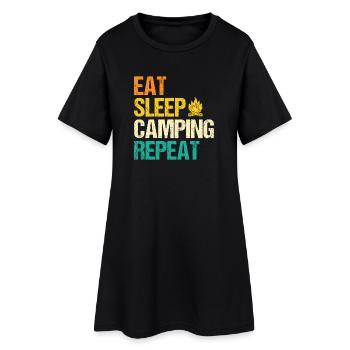 Camping Bonfire Camp Life Forest Camper - Frauen T-Shirt-Kleid - Schwarz - Vorne
