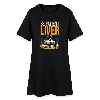 Camping, Vie de campement Vie de campement dans la forêt - Robe T-shirt Femme - noir - Devant