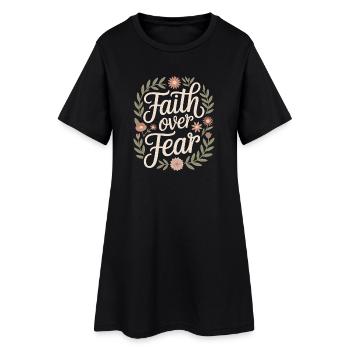 Foi Foi avant la peur Jésus Dieu Versets bibliques Église - Robe T-shirt Femme - noir - Devant
