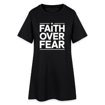 Foi Foi avant la peur Jésus Dieu Versets bibliques Église - Robe T-shirt Femme - noir - Devant