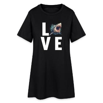 Requins Requin - Robe T-shirt Femme - noir - Devant