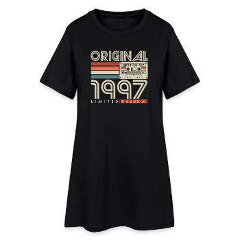 Cadeau d’anniversaire rétro vintage 1997 - Robe T-shirt Femme - noir - Devant