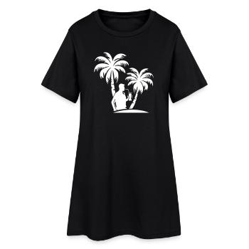 Silhouette de fête des palmiers - Robe T-shirt Femme - noir - Devant