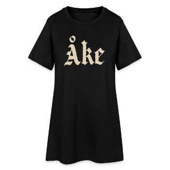 Lettrage Monogramme Gothique Åke - Robe T-shirt Femme - noir - Devant