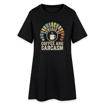 Coffee and Sarcasm Kaffee - Women’s T-Shirt Dress - black - Front
