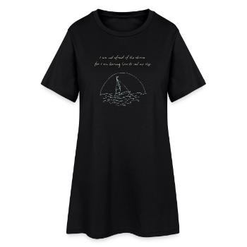 Je n’ai pas peur des tempêtes (avec le voilier) - Robe T-shirt Femme - noir - Devant