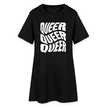 -2026-_LGBTQ_Queer_Queer_Queer_1 - Frauen T-Shirt-Kleid - Schwarz - Vorne